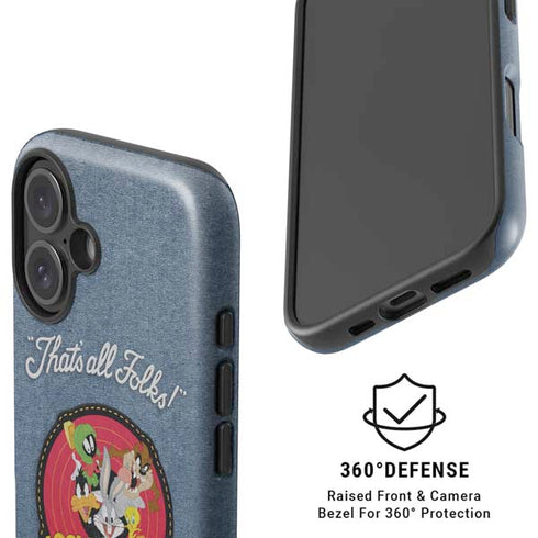 Looney Tunes Thats All Folks Patch iPhone 16 Plus Magsafe Impact Case